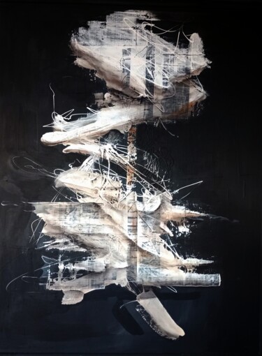 Malerei mit dem Titel "Yi 7" von Guillaume Vincent, Original-Kunstwerk, Acryl Auf Holzplatte montiert