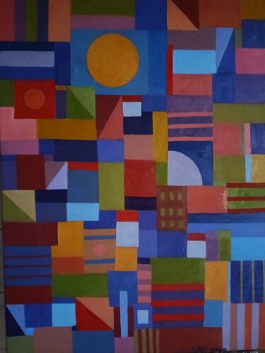 Peinture intitulée "abstrait &" par Robert Marion, Œuvre d'art originale, Huile Monté sur Châssis en bois