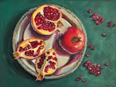 "Pomegranate fruit s…" başlıklı Tablo Leyla Demir tarafından, Orijinal sanat, Petrol Ahşap Sedye çerçevesi üzerine monte edi…