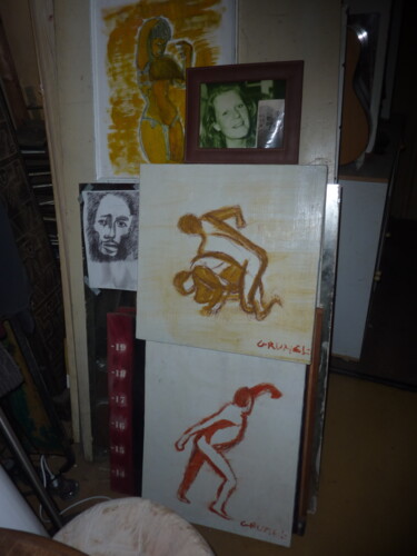 Peinture intitulée "chamarré" par Ludovic Grumel, Œuvre d'art originale, Crayon