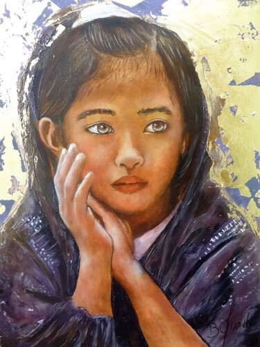 绘画 标题为“Petite Afghane” 由Barbara Munch, 原创艺术品, 油 安装在artwork_cat.上