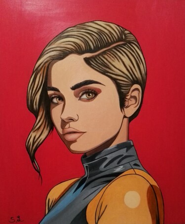 Peinture intitulée "Portrait pop art fo…" par Steivan Loundou, Œuvre d'art originale, Huile Monté sur Châssis en bois