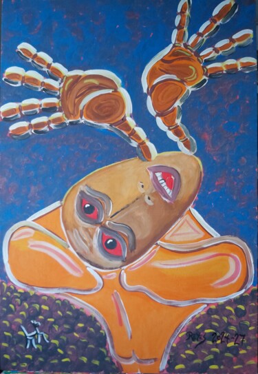 Pintura titulada "2024-27" por Reyes Solis Fernandez, Obra de arte original, Témpera