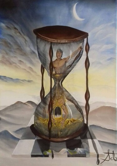 "Existence, the perp…" başlıklı Tablo German Soto tarafından, Orijinal sanat, Petrol Ahşap Sedye çerçevesi üzerine monte edi…