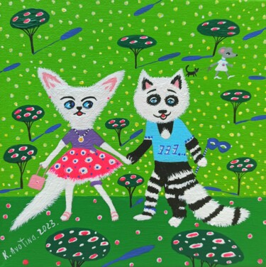 「The First Rendez-Vo…」というタイトルの絵画 Katrina Avotinaによって, オリジナルのアートワーク, アクリル