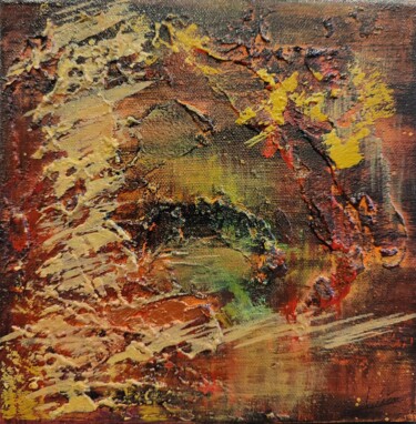 Painting titled "Teck" by Julien Abstrait, Original Artwork, Acrylic Mounted on Wood Stretcher frame