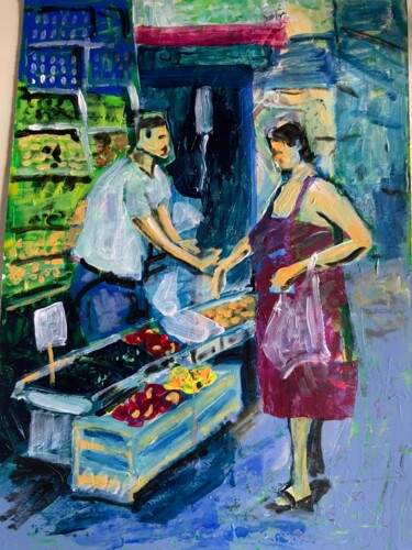 Peinture intitulée "Marchandage" par Bruno Lebeurrier, Œuvre d'art originale, Acrylique