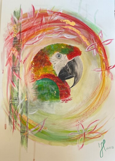 Peinture intitulée "Parrot" par Jessica Höhl, Œuvre d'art originale, Acrylique