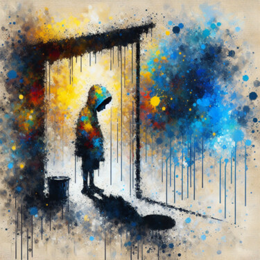Digital Arts titled "Color of sadness" by Aashish Singh, Original Artwork, Digital Painting