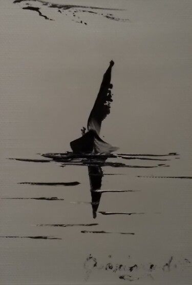Painting titled "44" by Etienne Guérinaud, Original Artwork, Oil Mounted on Wood Stretcher frame