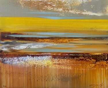 Painting titled "Sunny emotions." by Katsiaryna Sumarava, Original Artwork, Oil Mounted on Wood Stretcher frame