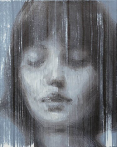 Painting titled "Alone by myself" by Lena Krashevka, Original Artwork, Acrylic Mounted on Wood Stretcher frame