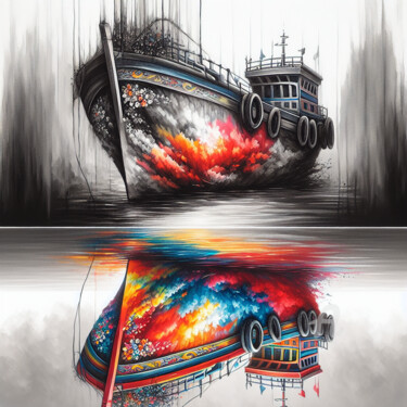 Digital Arts titled "Reflections on the…" by Aashish Singh, Original Artwork, Digital Painting