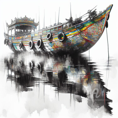 Digital Arts titled "Floating in Harmony" by Aashish Singh, Original Artwork, Digital Painting