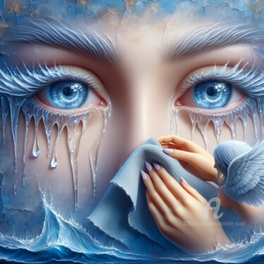 Digital Arts titled "Touched by the Divi…" by Aashish Singh, Original Artwork, Digital Painting