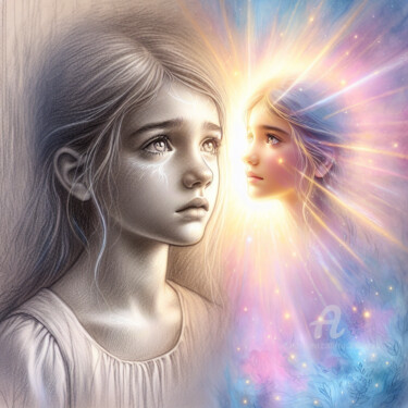 Digital Arts titled "From Sorrow to Sere…" by Aashish Singh, Original Artwork, Digital Painting