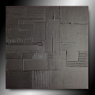 MONOCHROEM NOIR K13 Painting titled "MONOCHROEM NOIR K13" by Sandrine Hartmann, Original Artwork, Acrylic Mounted on Wood Stretcher frame