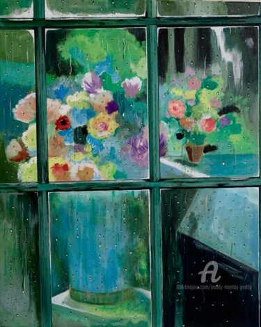 Peinture intitulée "Un jour de pluie" par Paddy Manlay (Paddy), Œuvre d'art originale, Acrylique Monté sur Châssis en bois
