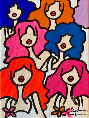 Painting titled "Crazy you are" by Caroline Montigneaux, Original Artwork, Acrylic Mounted on Wood Stretcher frame