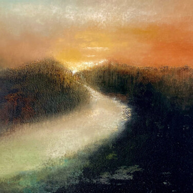 Pintura intitulada "Sunlit Passage" por Gillian Lazanik, Obras de arte originais, Acrílico Montado em Armação em madeira