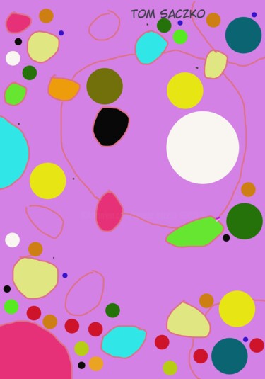 Painting titled "Pebbles and balls" by Tomasz Saczko, Original Artwork, 2D Digital Work