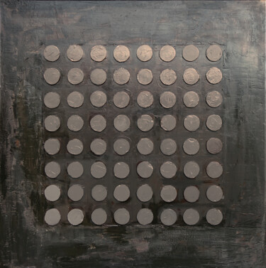 Malerei mit dem Titel "Brown circles" von Wojciech Bąbski, Original-Kunstwerk, Acryl