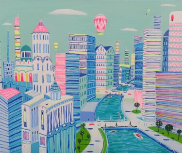 Painting titled "Josephine Arrives I…" by Katrina Avotina, Original Artwork, Acrylic