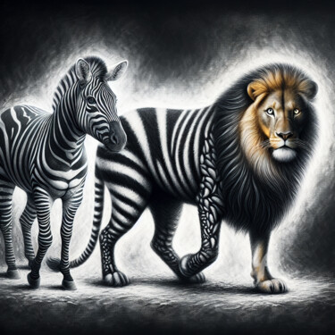 Digital Arts titled "The Striped Majesty" by Aashish Singh, Original Artwork, Digital Painting