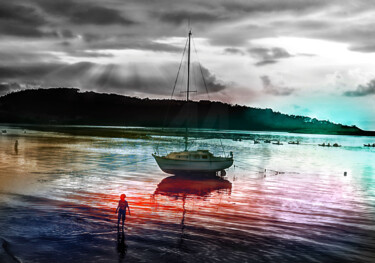 Digital Arts titled "Testigo en la Playa" by Alfonso García, Original Artwork, Digital Photography
