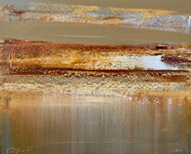 Painting titled "Calm." by Katsiaryna Sumarava, Original Artwork, Oil Mounted on Wood Stretcher frame
