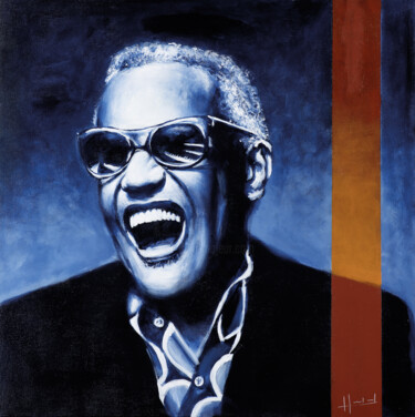 绘画 标题为“Ray Charles Jazz” 由Hervé Rubeaud, 原创艺术品, 丙烯 安装在木质担架架上