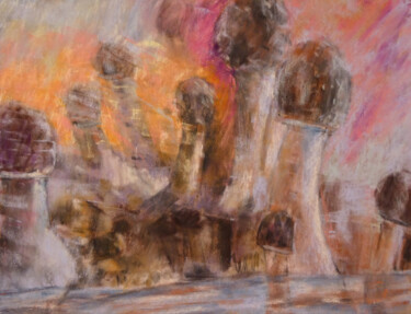 Schilderij getiteld "Zwiegespräch 10" door Gabriele Kübler-Mohr, Origineel Kunstwerk, Pastel