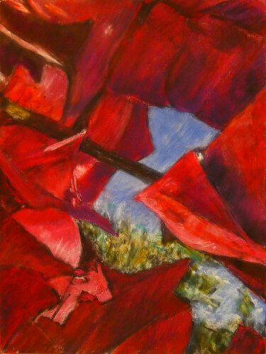 Purple red composition 1 绘画 标题为“Purple red composit…” 由Gabriele Kübler-Mohr, 原创艺术品, 粉彩