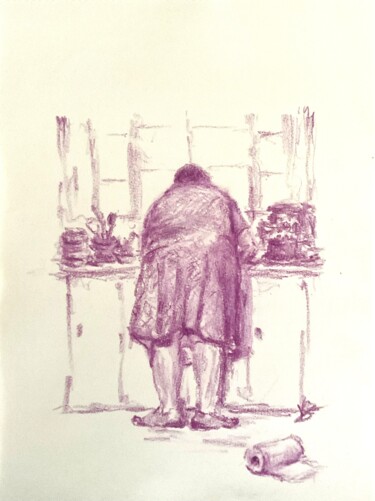 Drawing titled "Baking day." by Victoria General, Original Artwork, Wax