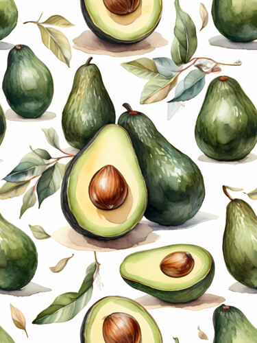 数字艺术 标题为“Avocado serenity, D…” 由Jafeth Moiane, 原创艺术品, AI生成的图像
