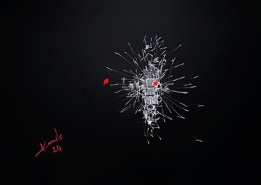 Dessin intitulée "red 31" par Karls, Œuvre d'art originale, Acrylique