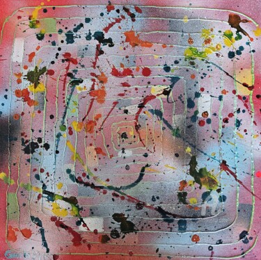 Schilderij getiteld "Labyrinthe 4 40 x 4…" door Jerome Guibert, Origineel Kunstwerk, Acryl