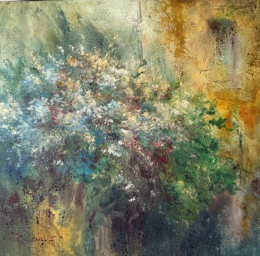 Peinture intitulée "Le vieux pont" par Denis Canut, Œuvre d'art originale, Huile Monté sur Châssis en bois