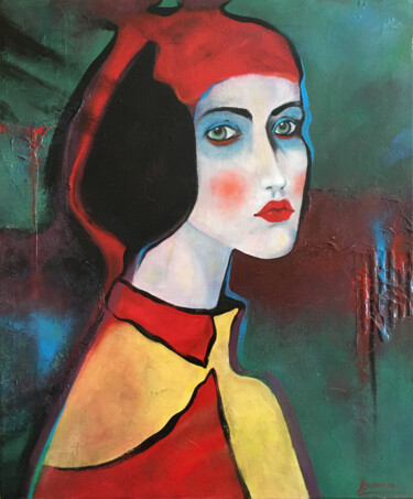 Peinture intitulée "Helena" par René Barranco, Œuvre d'art originale, Huile Monté sur Châssis en bois