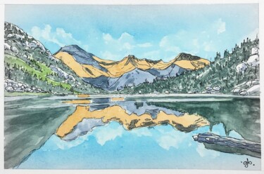绘画 标题为“Tolkien Mountain Ra…” 由Gurvan Beubry, 原创艺术品, 水彩