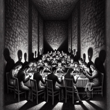 Digital Arts titled "The Silent Divide" by Aashish Singh, Original Artwork, Digital Painting