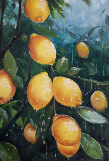 绘画 标题为“Branch with lemons” 由Александр Гриценко, 原创艺术品, 油