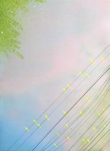 Painting titled "Spring prelude" by Xu Chenyi, Original Artwork, Acrylic Mounted on Wood Panel