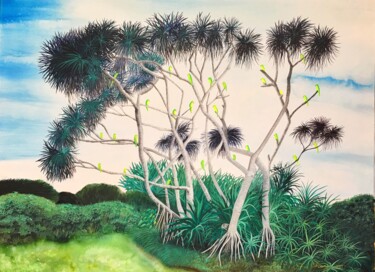 绘画 标题为“Little paradise” 由Xu Chenyi, 原创艺术品, 丙烯 安装在木板上
