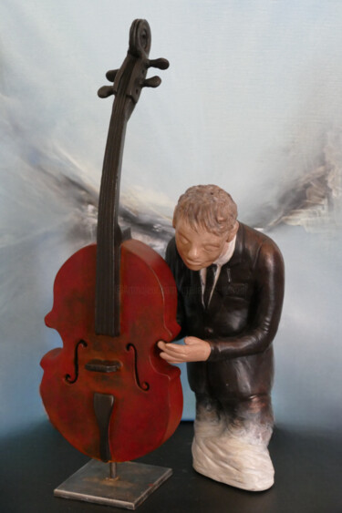Sculpture intitulée "203_JAZZY à la CONT…" par L'Atelier De Nanou, Œuvre d'art originale, Terre cuite