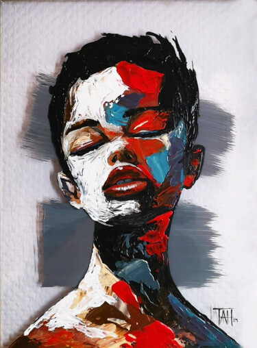 Painting titled "Sorrow 01" by Trayan Andonov Haralanov, Original Artwork, Acrylic Mounted on Wood Stretcher frame