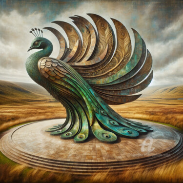 Digital Arts titled "Feathers of Stone" by Aashish Singh, Original Artwork, Digital Painting