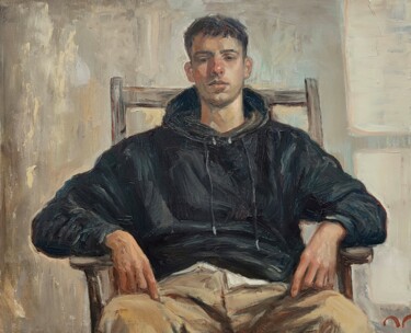 绘画 标题为“Рortrait of a young…” 由Pavel Guliaev, 原创艺术品, 油 安装在木质担架架上