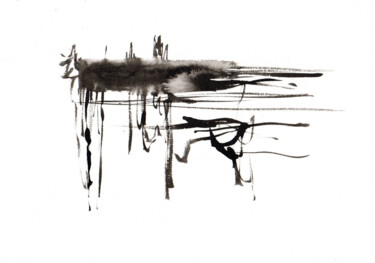 Dibujo titulada "Bord de lac" por Faustine Crambes, Obra de arte original, Tinta