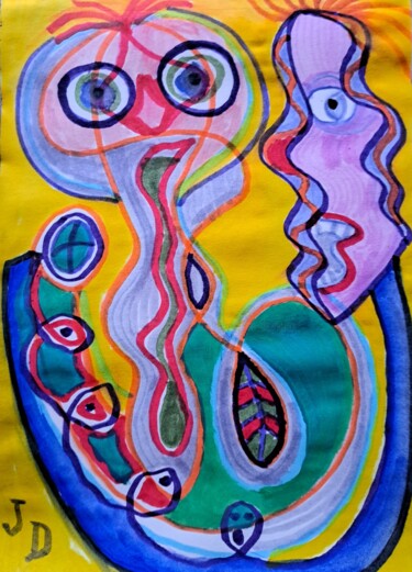 La Langue bien pendue ou La Logorrhée Painting titled "La Langue bien pend…" by Jacques Desvaux (JD), Original Artwork, Acrylic